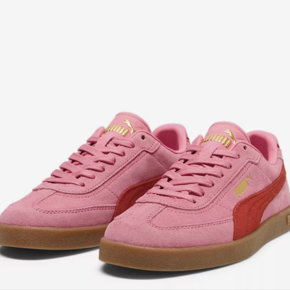 Puma Club II Era Women's Pink And Red Suede Sneakers